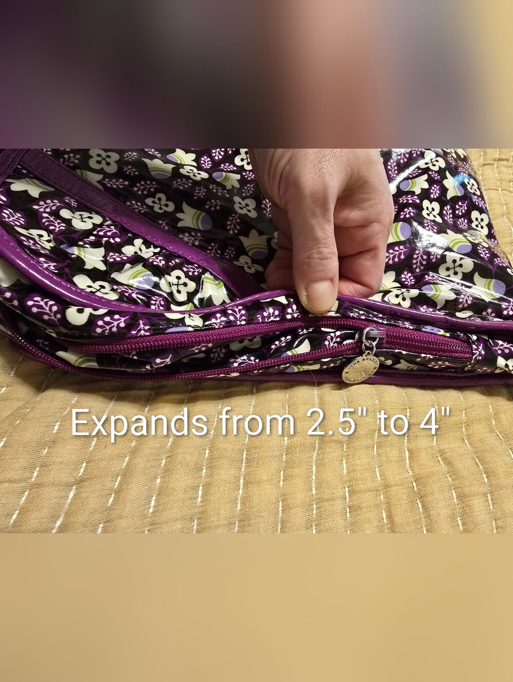 Vera Bradley Floral Vinyl Crossbody Bag with Adjustable Strap - Picture 8 of 8